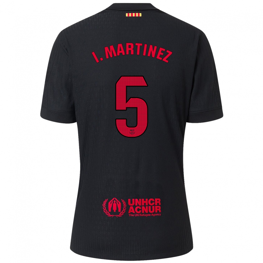 Kandiny Heren Iñigo Martínez #5 Zwart Rood Uitshirt Uittenue 2024/25 T-Shirt