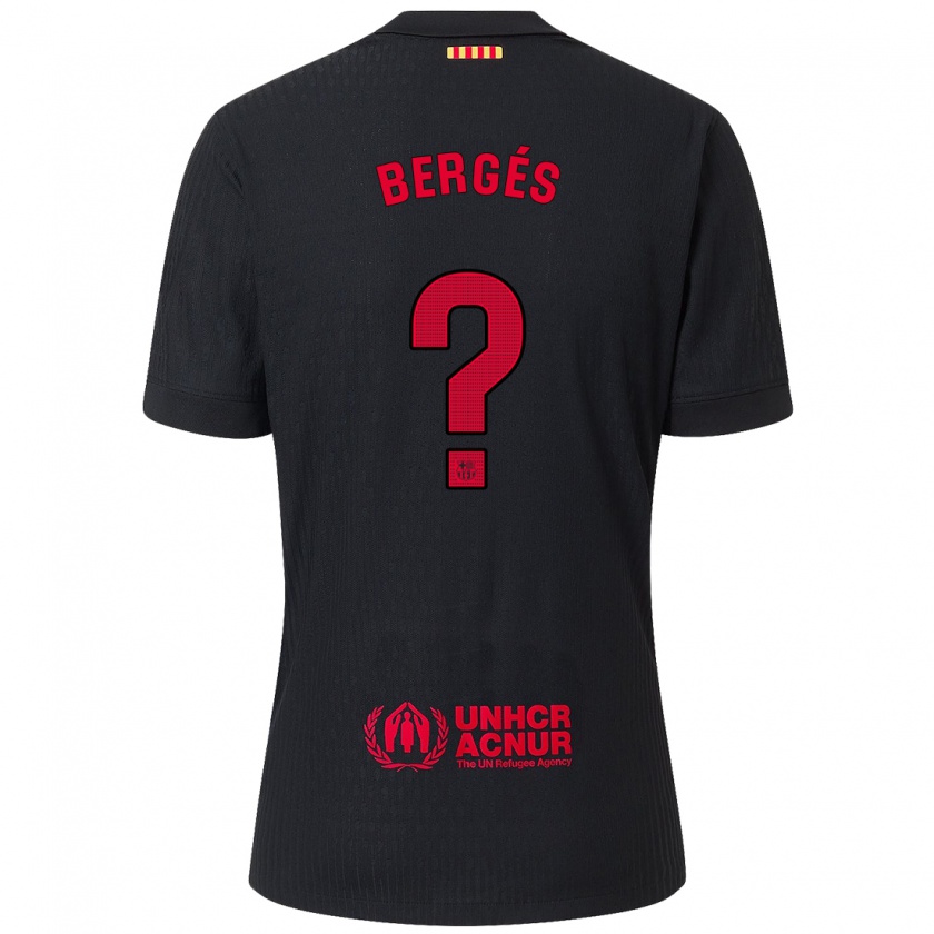 Kandiny Herren Pau Bergés #0 Schwarz Rot Auswärtstrikot Trikot 2024/25 T-Shirt Österreich