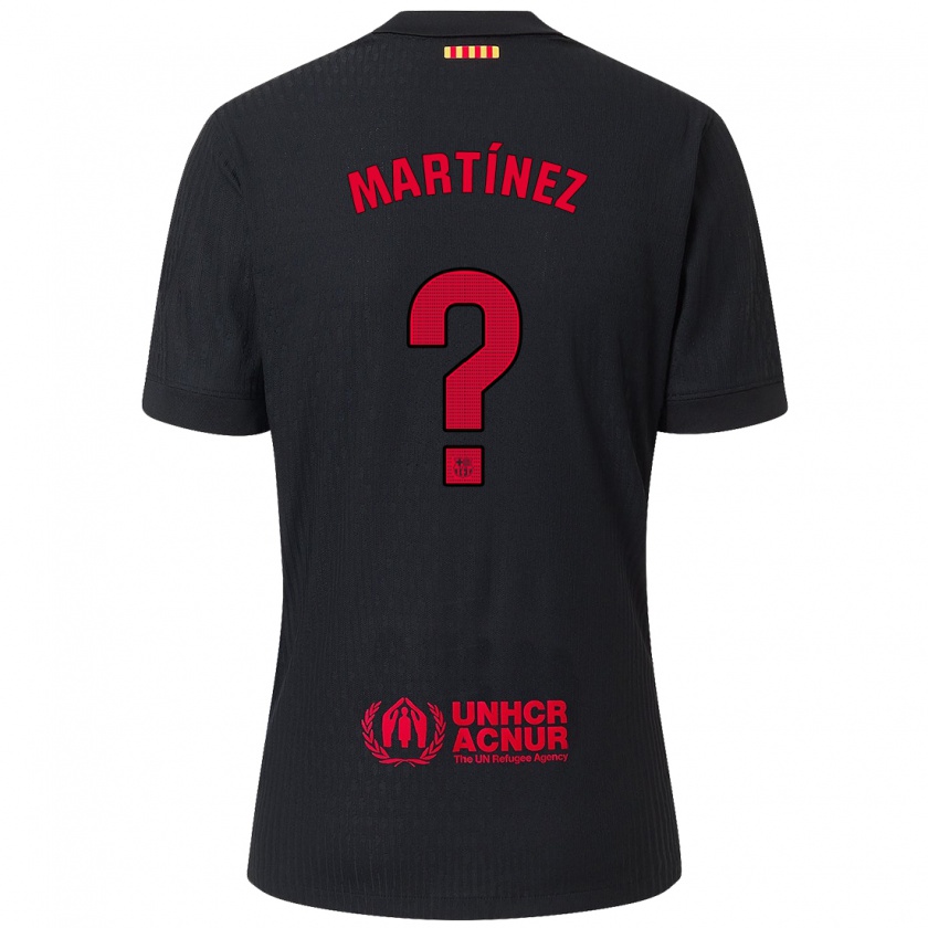 Kandiny Hombre Camiseta Ïu Martínez #0 Negro Rojo 2ª Equipación 2024/25 La Camisa