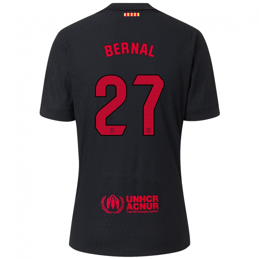 Kandiny Herren Marc Bernal #27 Schwarz Rot Auswärtstrikot Trikot 2024/25 T-Shirt Österreich