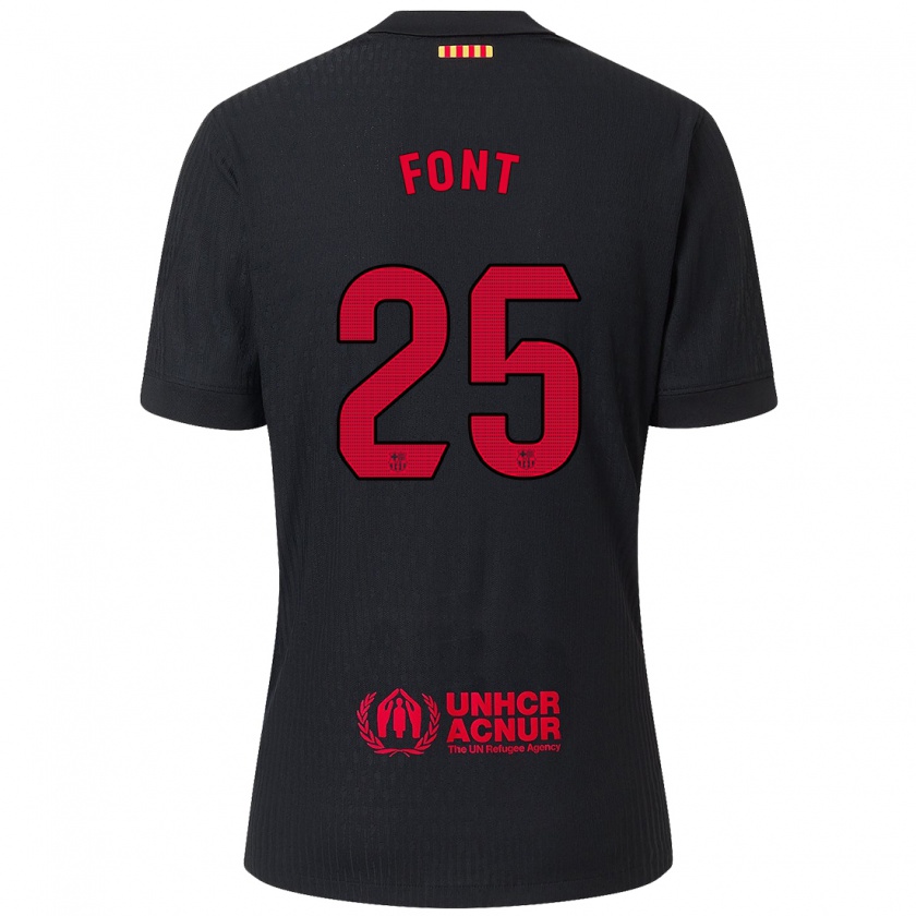 Kandiny Uomo Maglia Gemma Font #25 Nero Rosso Kit Gara Away 2024/25 Maglietta