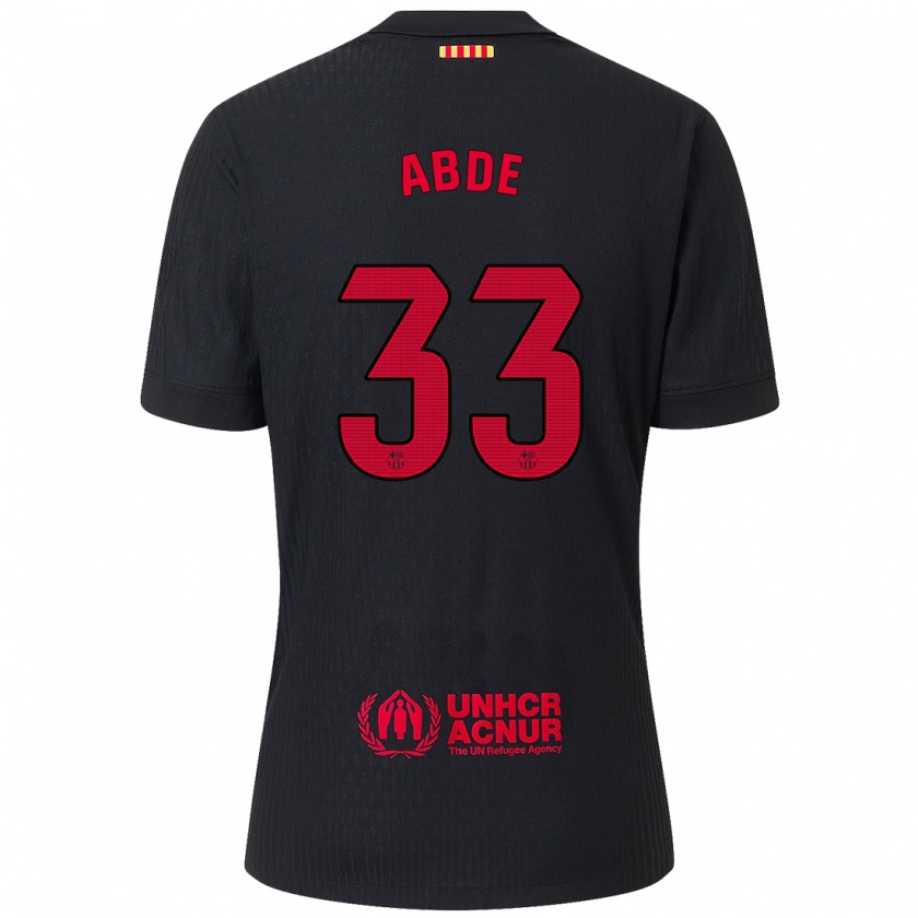 Kandiny Hombre Camiseta Ez Abde #33 Negro Rojo 2ª Equipación 2024/25 La Camisa