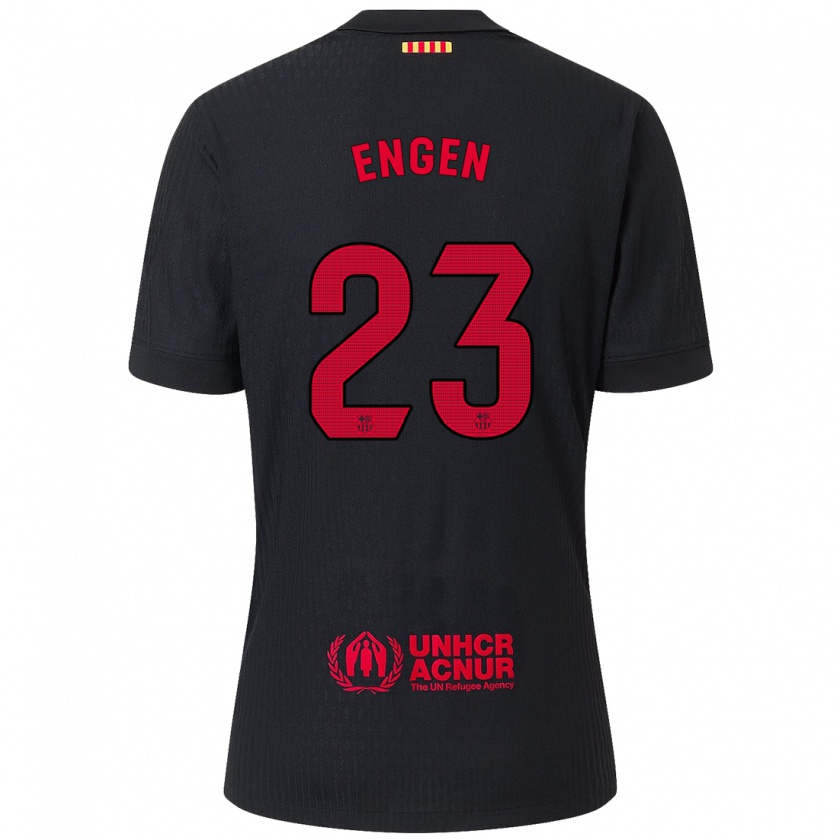 Kandiny Heren Ingrid Engen #23 Zwart Rood Uitshirt Uittenue 2024/25 T-Shirt