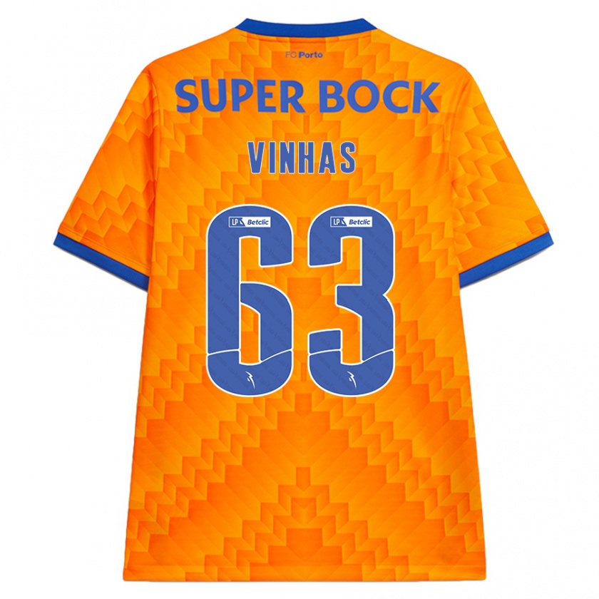 Kandiny Hombre Camiseta David Vinhas #63 Naranja 2ª Equipación 2024/25 La Camisa