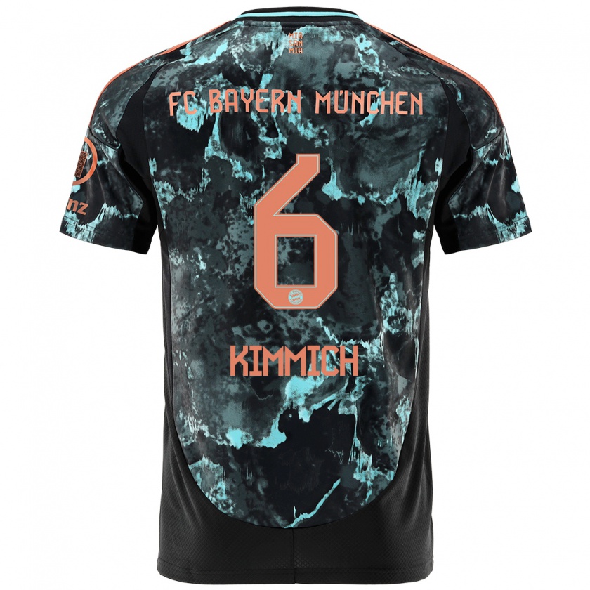 Kandiny Herren Joshua Kimmich #6 Schwarz Auswärtstrikot Trikot 2024/25 T-Shirt Österreich