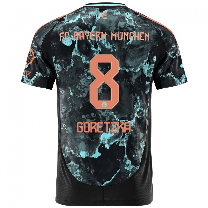 Kandiny Uomo Maglia Leon Goretzka #8 Nero Kit Gara Away 2024/25 Maglietta