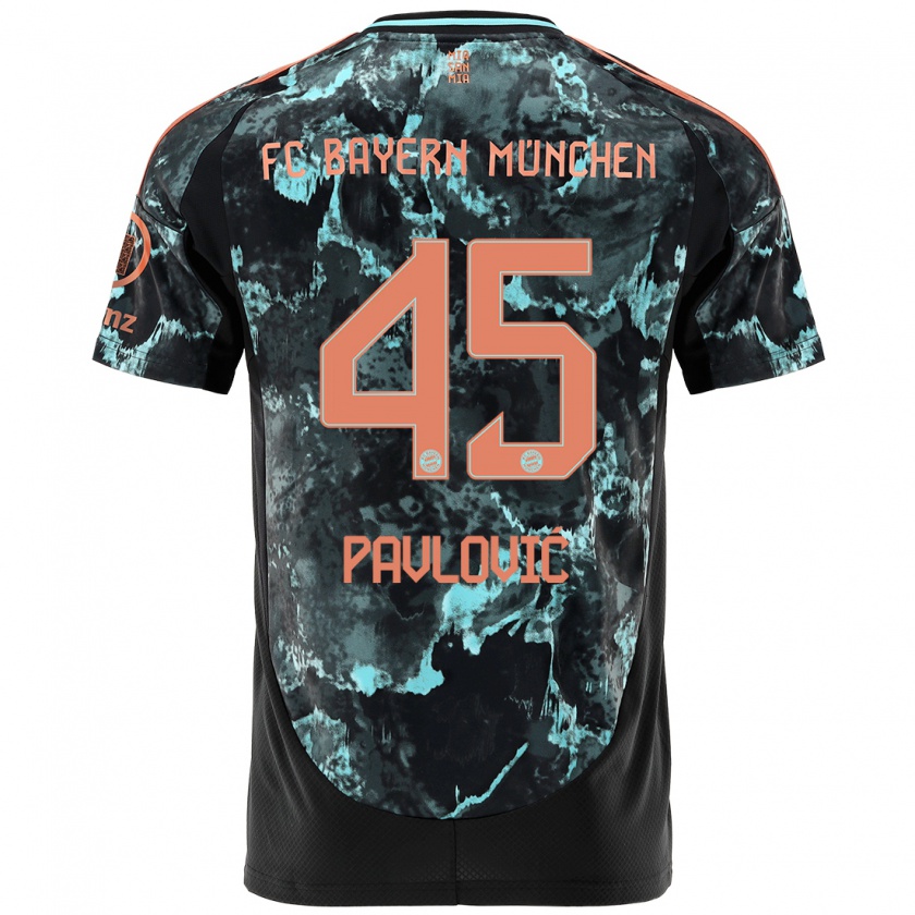 Kandiny Heren Aleksandar Pavlovic #45 Zwart Uitshirt Uittenue 2024/25 T-Shirt