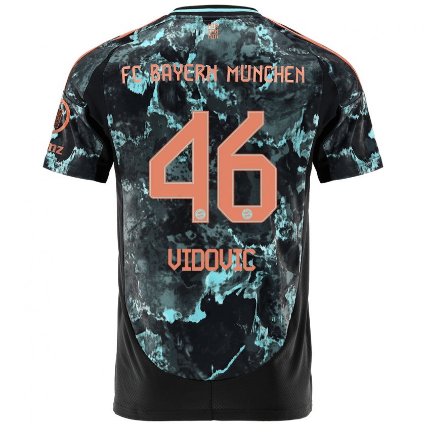 Kandiny Heren Gabriel Vidovic #46 Zwart Uitshirt Uittenue 2024/25 T-Shirt