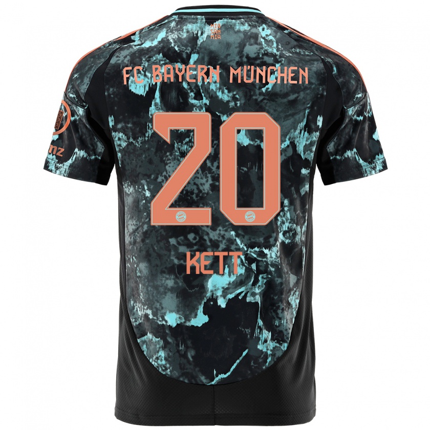 Kandiny Hombre Camiseta Franziska Kett #20 Negro 2ª Equipación 2024/25 La Camisa