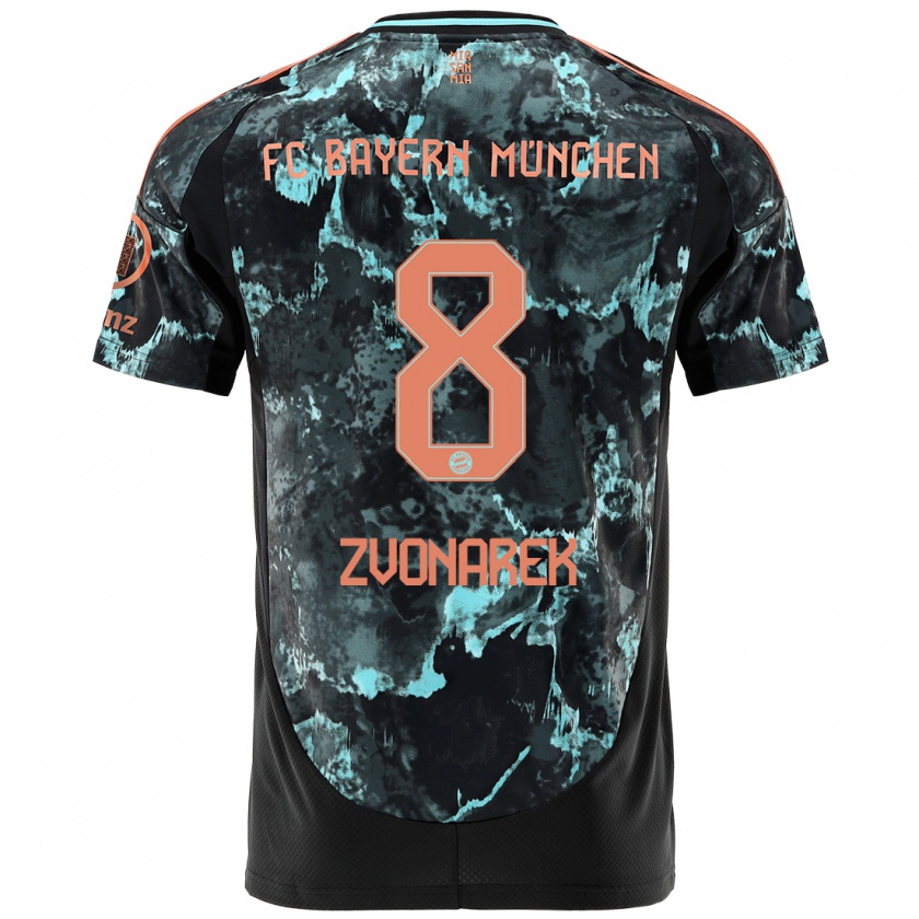 Kandiny Herren Lovro Zvonarek #8 Schwarz Auswärtstrikot Trikot 2024/25 T-Shirt Österreich