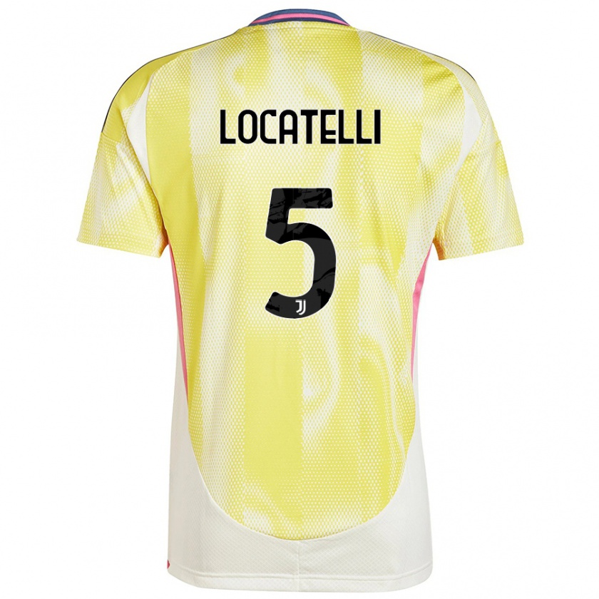 Kandiny Uomo Maglia Manuel Locatelli #5 Giallo Solare Kit Gara Away 2024/25 Maglietta