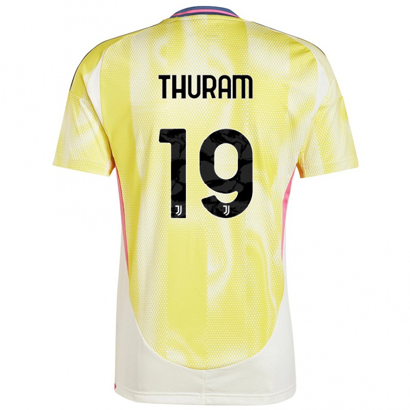 Kandiny Heren Khéphren Thuram #19 Zonnig Geel Uitshirt Uittenue 2024/25 T-Shirt