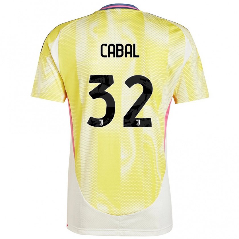 Kandiny Uomo Maglia Juan Cabal #32 Giallo Solare Kit Gara Away 2024/25 Maglietta