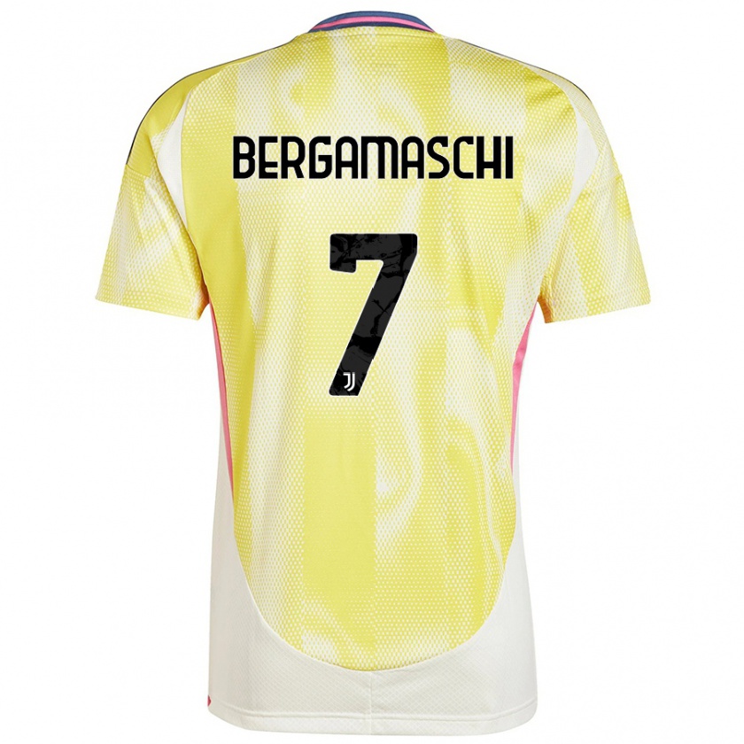 Kandiny Uomo Maglia Valentina Bergamaschi #7 Giallo Solare Kit Gara Away 2024/25 Maglietta