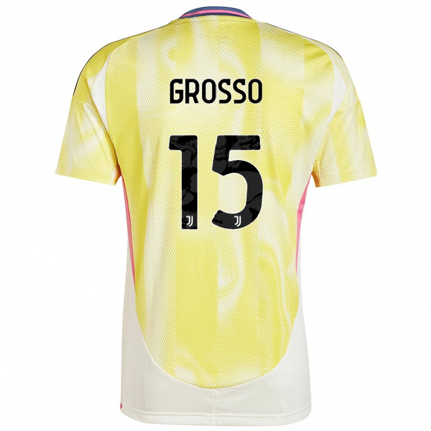 Kandiny Uomo Maglia Julia Grosso #15 Giallo Solare Kit Gara Away 2024/25 Maglietta