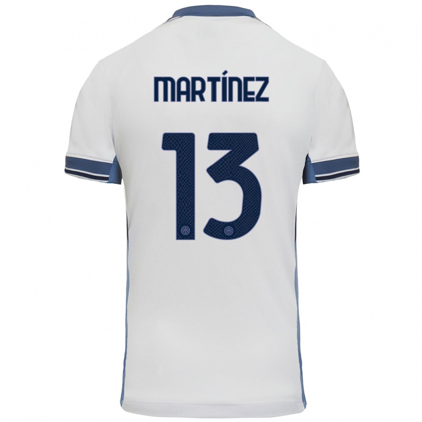 Kandiny Hombre Camiseta Josep Martínez #13 Blanco Gris 2ª Equipación 2024/25 La Camisa México