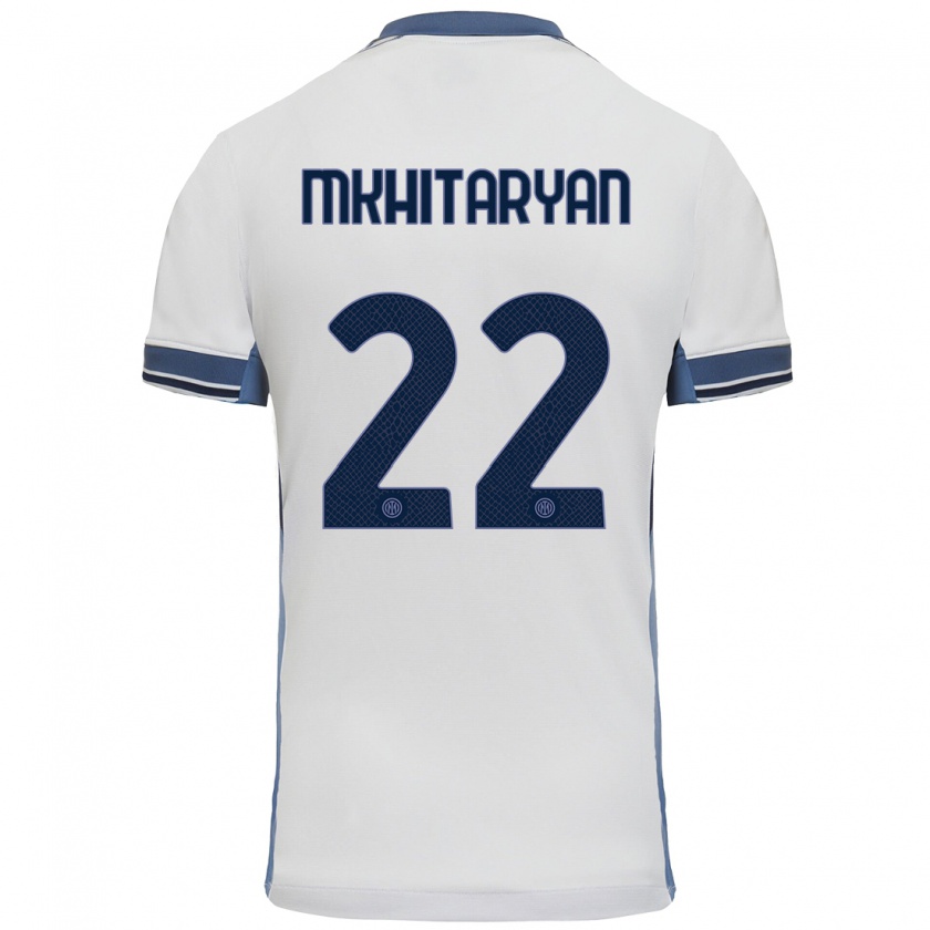 Kandiny Herren Henrikh Mkhitaryan #22 Weißgrau Auswärtstrikot Trikot 2024/25 T-Shirt Österreich