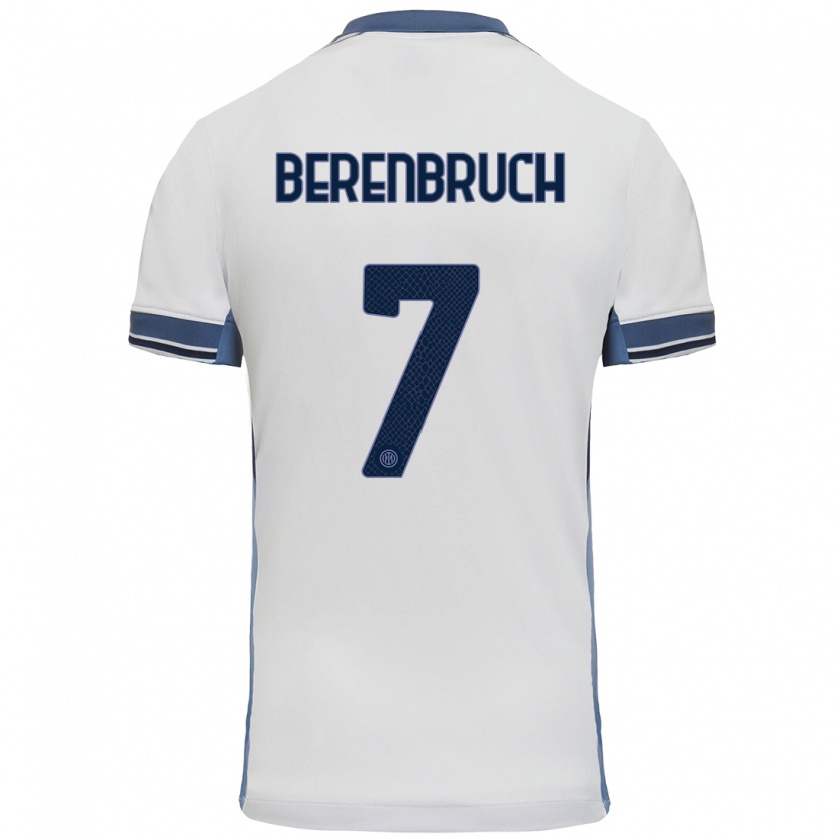 Kandiny Hombre Camiseta Thomas Berenbruch #7 Blanco Gris 2ª Equipación 2024/25 La Camisa México