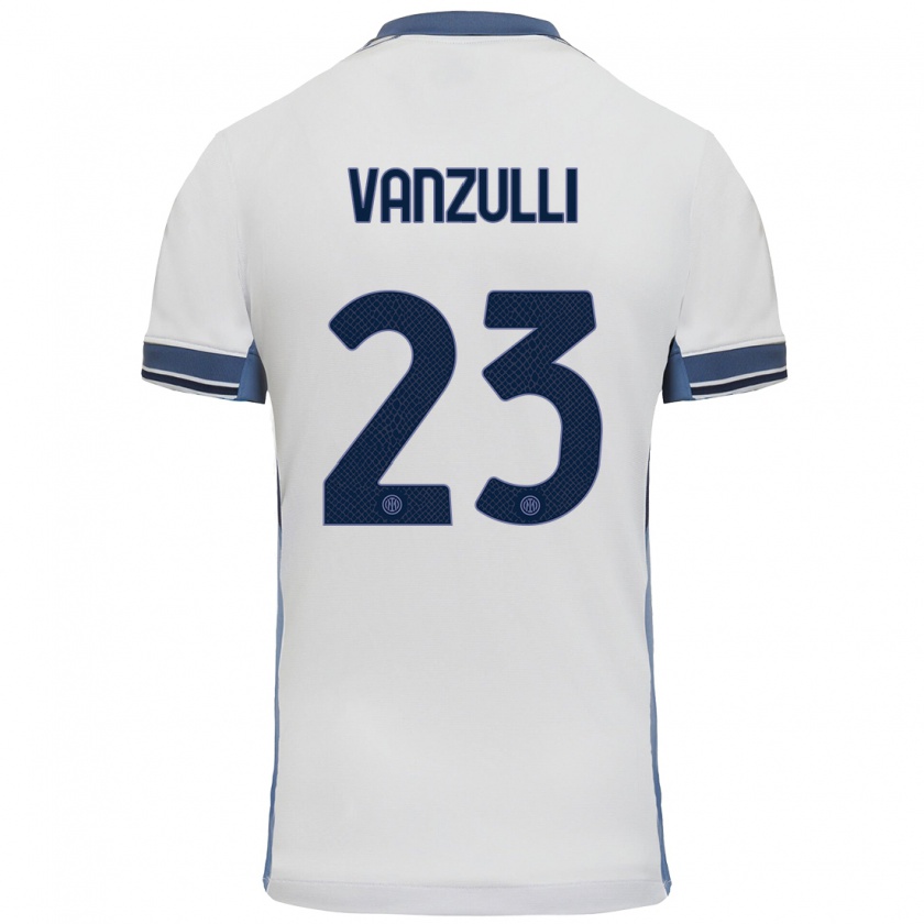 Kandiny Heren Marco Vanzulli #23 Wit Grijs Uitshirt Uittenue 2024/25 T-Shirt