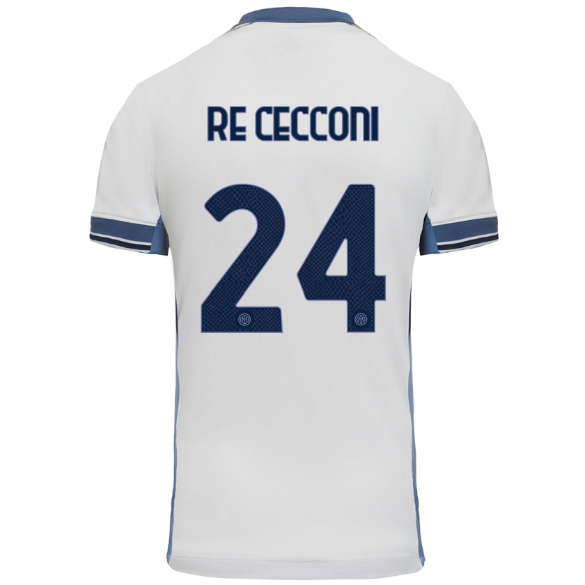 Kandiny Uomo Maglia Gabriele Re Cecconi #24 Bianco Grigio Kit Gara Away 2024/25 Maglietta