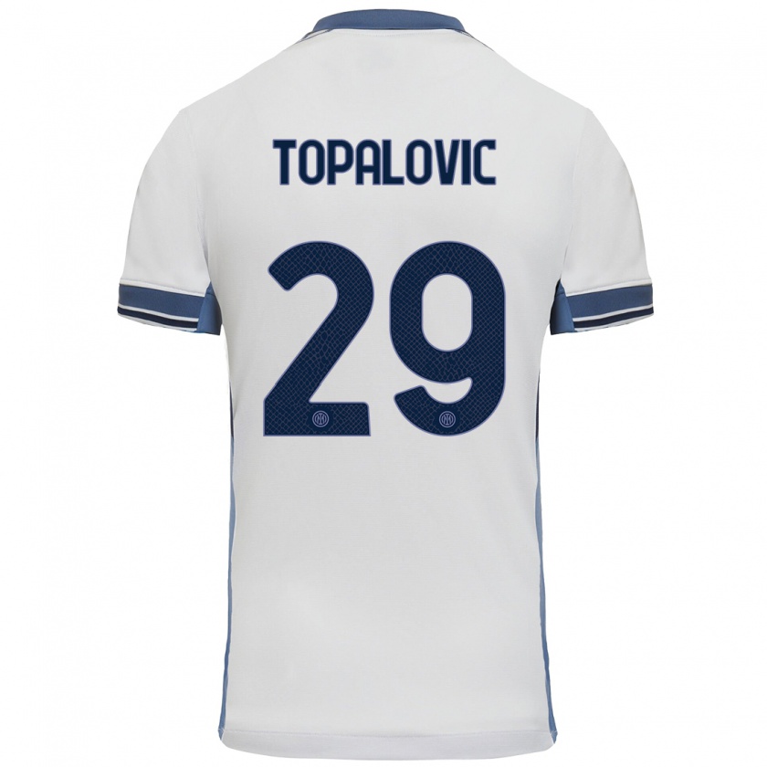 Kandiny Heren Luka Topalovic #29 Wit Grijs Uitshirt Uittenue 2024/25 T-Shirt