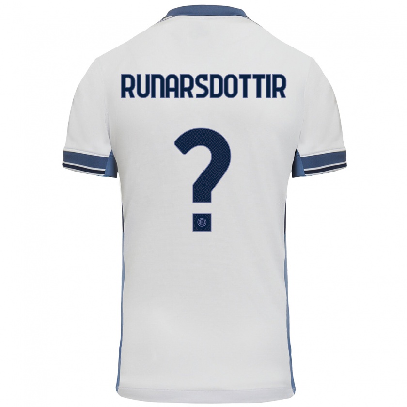 Kandiny Hombre Camiseta Cecilía Rán Rúnarsdóttir #0 Blanco Gris 2ª Equipación 2024/25 La Camisa