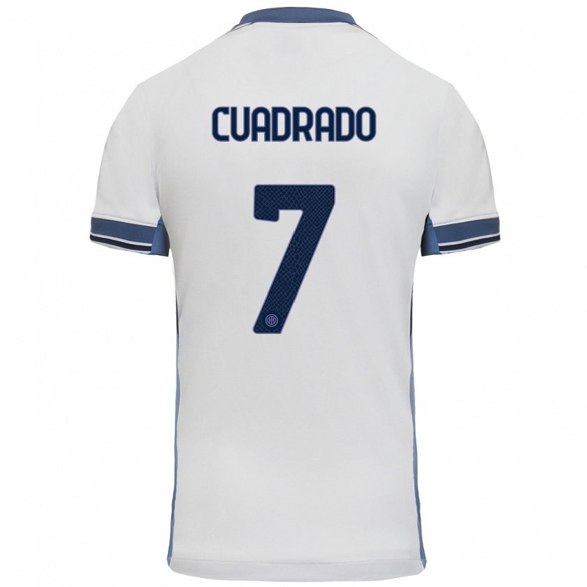 Kandiny Hombre Camiseta Juan Cuadrado #7 Blanco Gris 2ª Equipación 2024/25 La Camisa