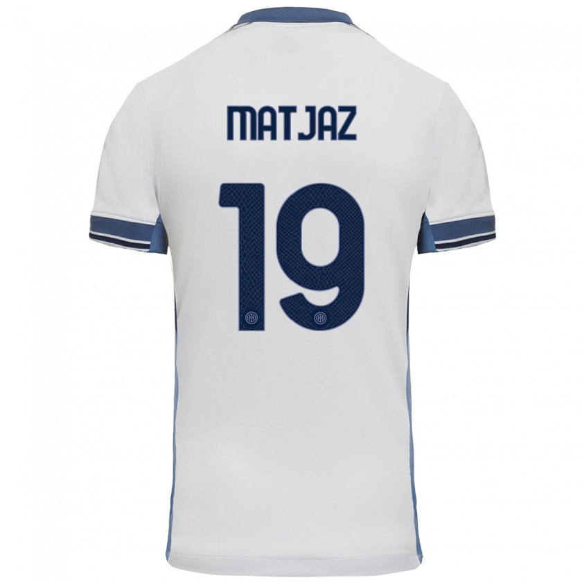 Kandiny Heren Samo Matjaz #19 Wit Grijs Uitshirt Uittenue 2024/25 T-Shirt