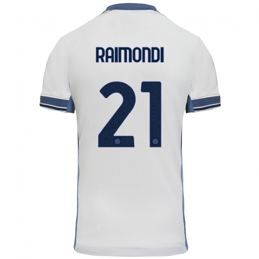 Kandiny Heren Paolo Raimondi #21 Wit Grijs Uitshirt Uittenue 2024/25 T-Shirt