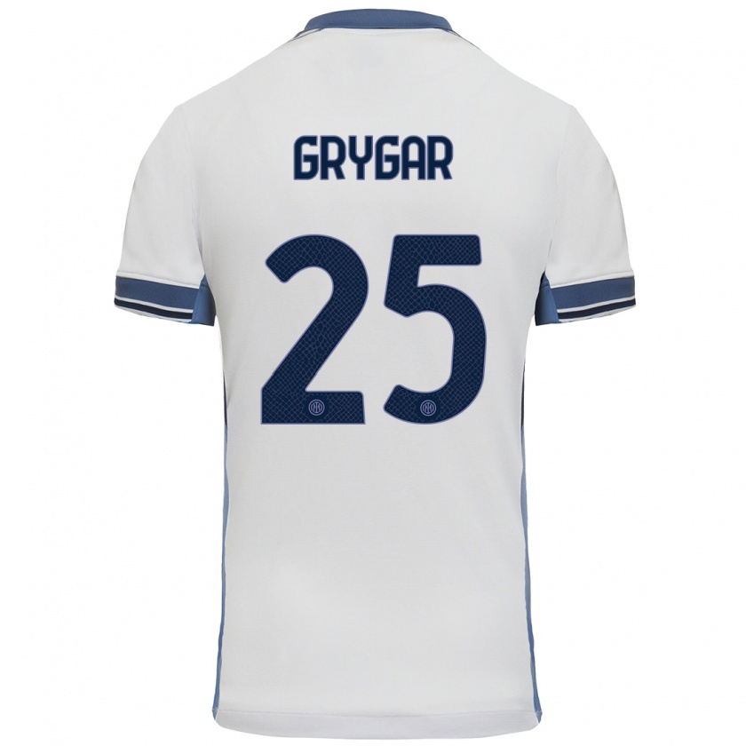 Kandiny Hombre Camiseta Samuel Grygar #25 Blanco Gris 2ª Equipación 2024/25 La Camisa