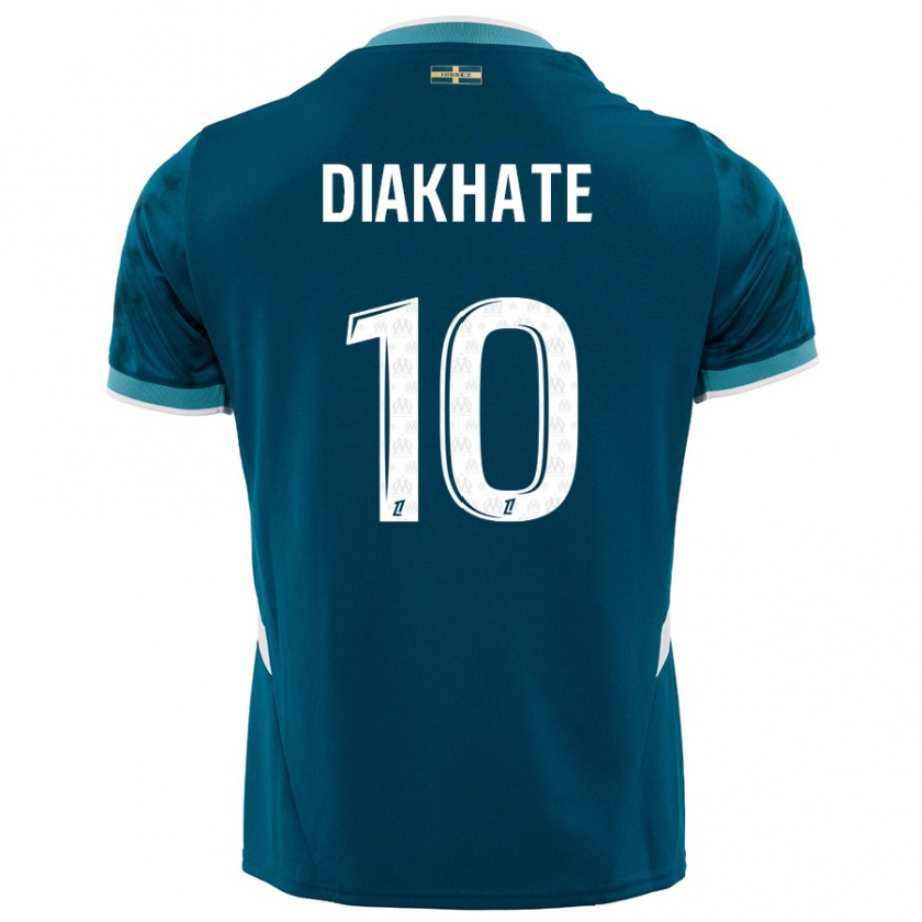 Kandiny Uomo Maglia Ndeye Awa Diakhaté #10 Turchese Blu Kit Gara Away 2024/25 Maglietta