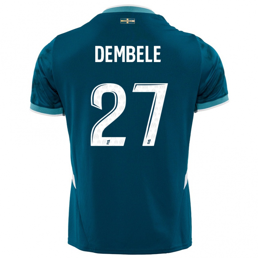 Kandiny Herren Coumba Dembélé #27 Türkisblau Auswärtstrikot Trikot 2024/25 T-Shirt Österreich