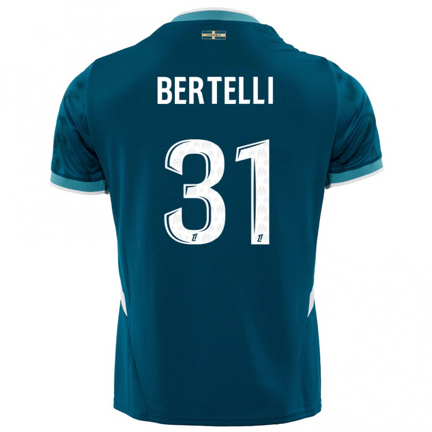 Kandiny Herren Ugo Bertelli #31 Türkisblau Auswärtstrikot Trikot 2024/25 T-Shirt Österreich