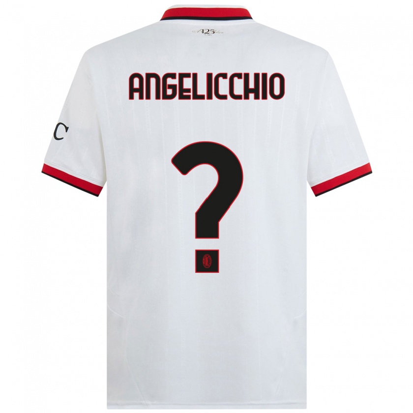 Kandiny Hombre Camiseta Mattia Angelicchio #0 Blanco Negro Rojo 2ª Equipación 2024/25 La Camisa