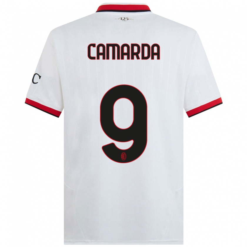 Kandiny Hombre Camiseta Francesco Camarda #9 Blanco Negro Rojo 2ª Equipación 2024/25 La Camisa México