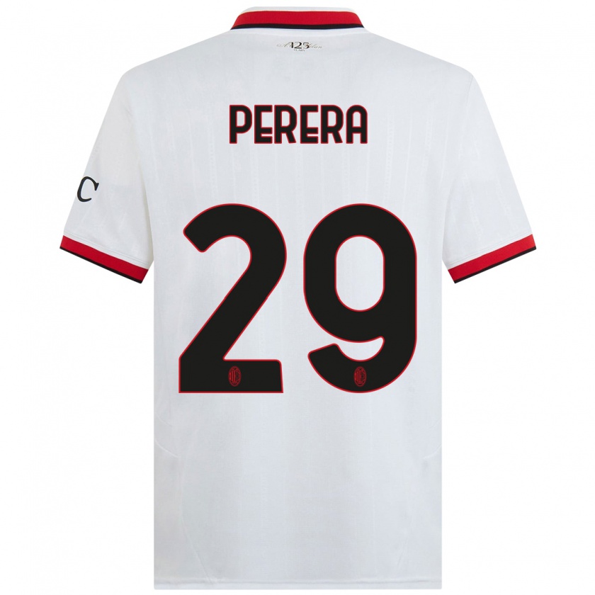 Kandiny Uomo Maglia Nirash Perera #29 Bianco Nero Rosso Kit Gara Away 2024/25 Maglietta