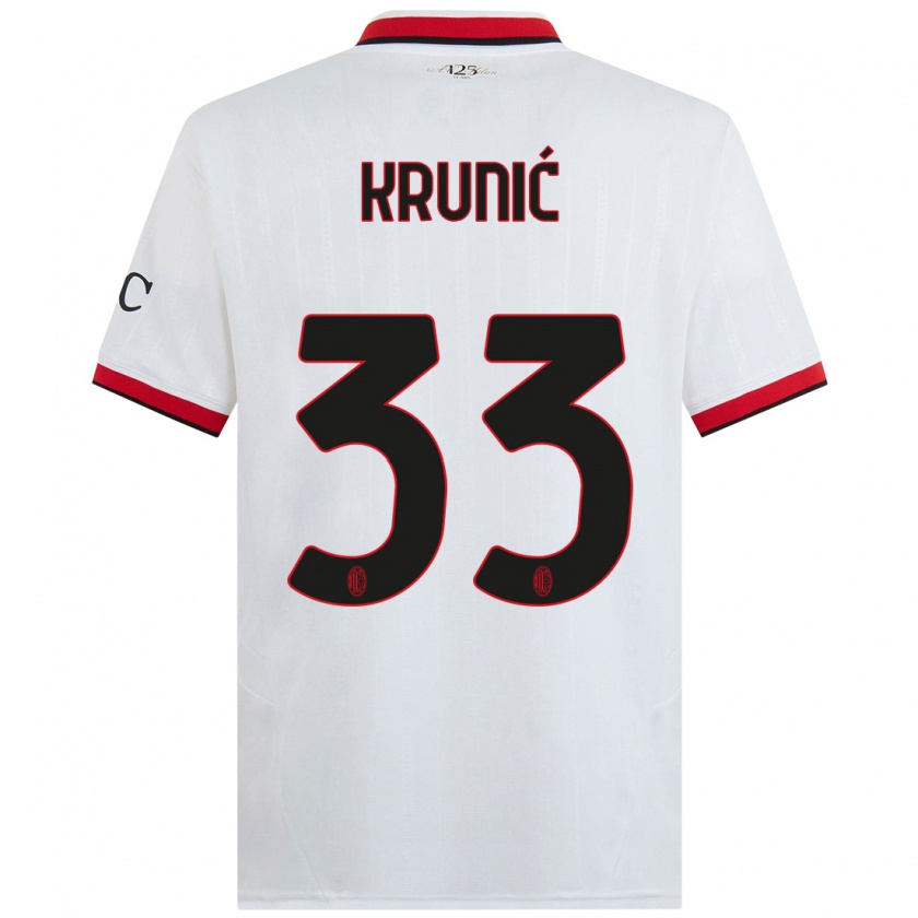 Kandiny Heren Rade Krunic #33 Wit Zwart Rood Uitshirt Uittenue 2024/25 T-Shirt