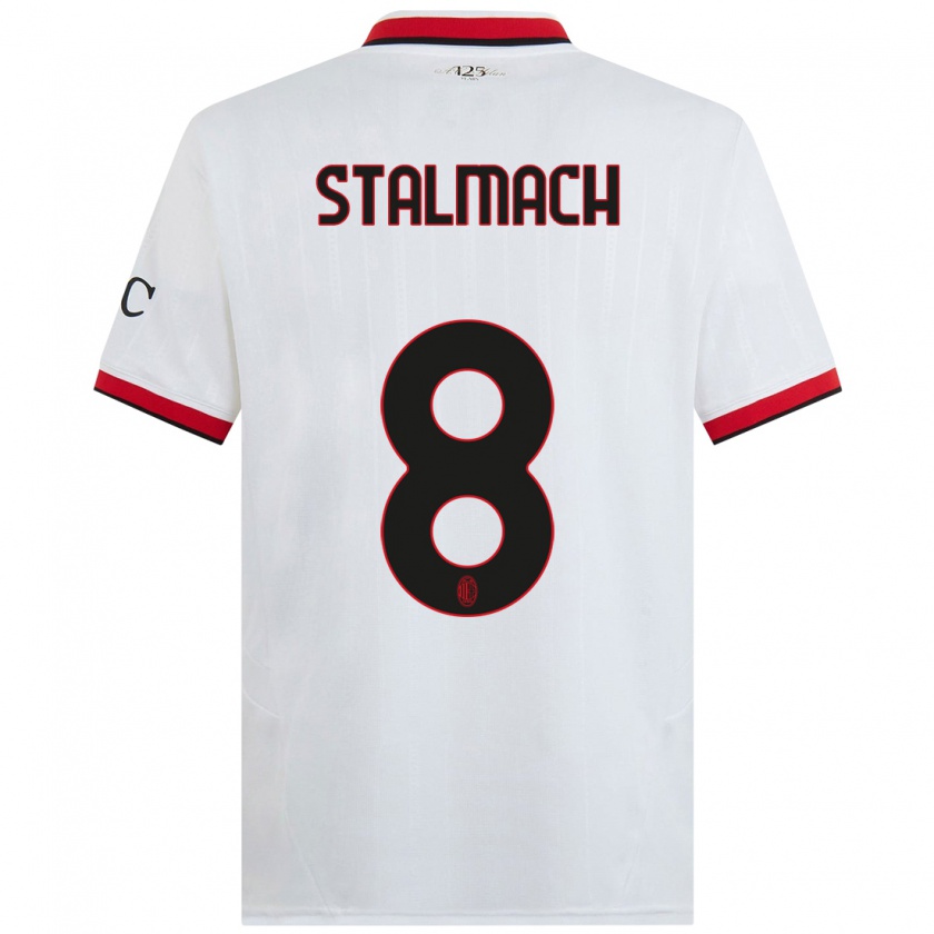 Kandiny Hombre Camiseta Dariusz Stalmach #8 Blanco Negro Rojo 2ª Equipación 2024/25 La Camisa