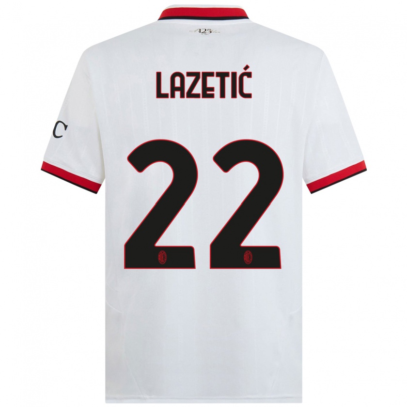 Kandiny Hombre Camiseta Marko Lazetic #22 Blanco Negro Rojo 2ª Equipación 2024/25 La Camisa