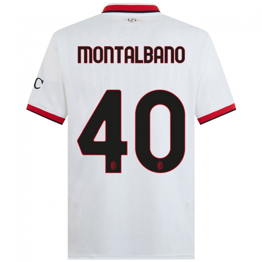 Kandiny Herren Nicolo Montalbano #40 Weiß Schwarz Rot Auswärtstrikot Trikot 2024/25 T-Shirt Österreich