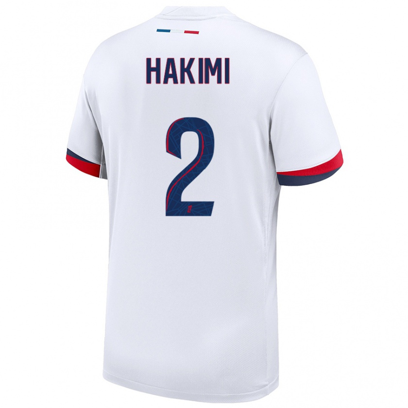 Kandiny Herren Achraf Hakimi #2 Weiß Blau Rot Auswärtstrikot Trikot 2024/25 T-Shirt Österreich