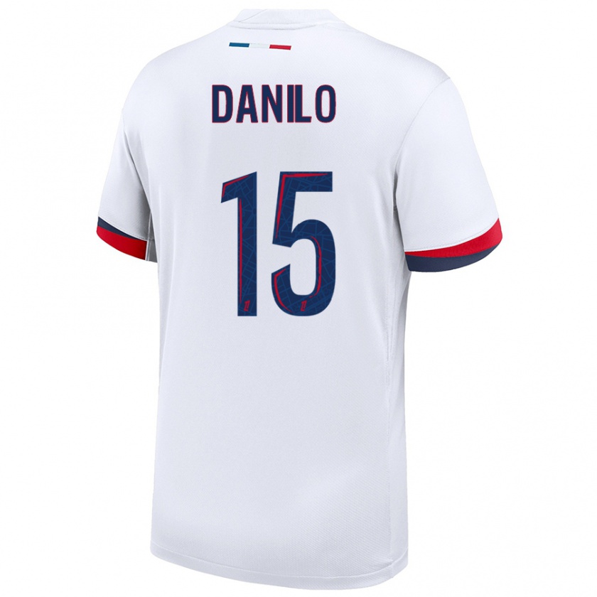 Kandiny Hombre Camiseta Danilo Pereira #15 Blanco Azul Rojo 2ª Equipación 2024/25 La Camisa México