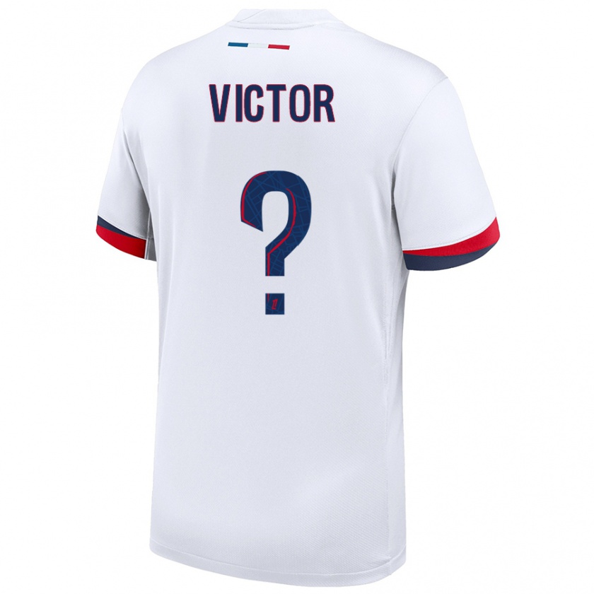 Kandiny Uomo Maglia Ayrton Victor #0 Bianco Blu Rosso Kit Gara Away 2024/25 Maglietta