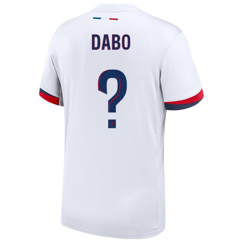 Kandiny Uomo Maglia Mariama Dabo #0 Bianco Blu Rosso Kit Gara Away 2024/25 Maglietta