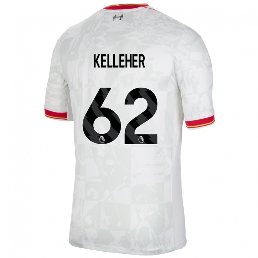 Kandiny Herren Caoimhín Kelleher #62 Weiß Rot Schwarz Ausweichtrikot Trikot 2024/25 T-Shirt Österreich