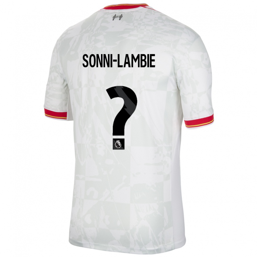 KandinyメンズJoshua Sonni-Lambie#0ホワイト レッド ブラックサードユニフォームシャツ2024/25ジャージーユニフォーム