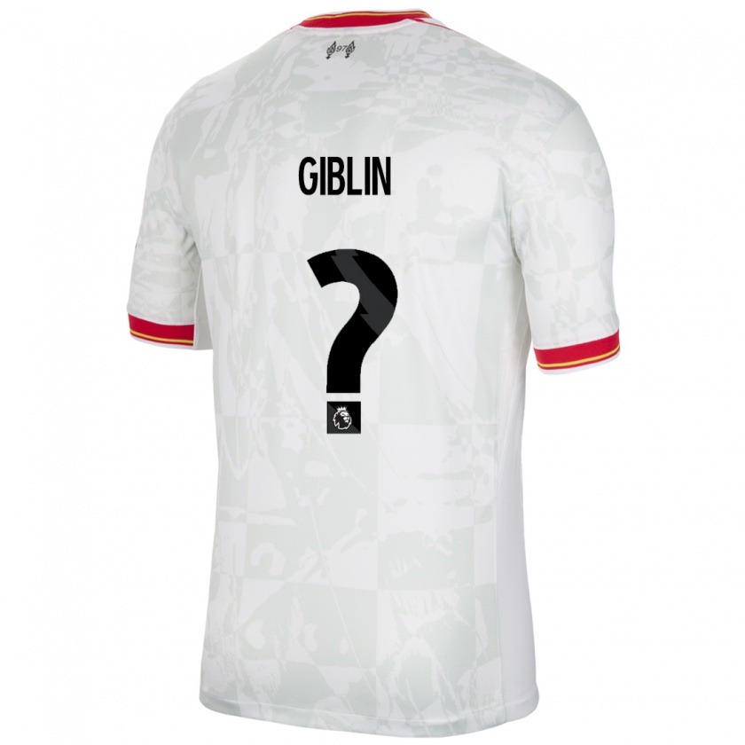 Kandiny Uomo Maglia Nathan Giblin #0 Bianco Rosso Nero Kit Gara Third 2024/25 Maglietta