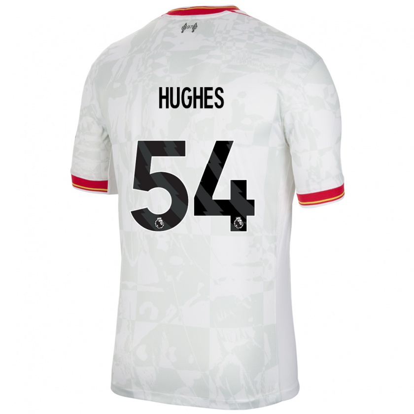 Kandiny Uomo Maglia Liam Hughes #54 Bianco Rosso Nero Kit Gara Third 2024/25 Maglietta