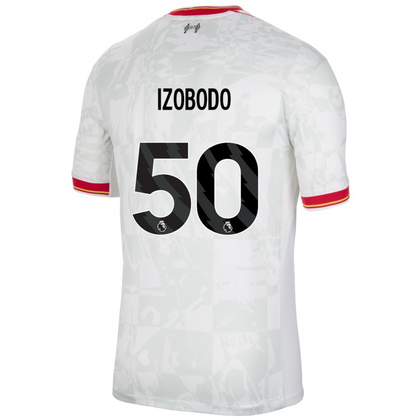 Kandiny Herren Elijah Izobodo John #50 Weiß Rot Schwarz Ausweichtrikot Trikot 2024/25 T-Shirt Österreich