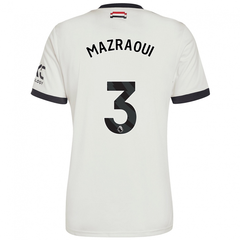 Kandiny Heren Noussair Mazraoui #3 Gebroken Wit Thuisshirt Derde Tenue 2024/25 T-Shirt